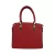 Red Textured Embellished Handbag With Belt